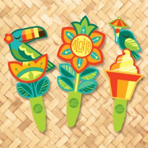 'Aloha Spring' Metal Yard Stakes Set of THREE (3)