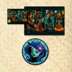 Tiki Portraits Puzzle Bundle with Haunted Float Metal Sign