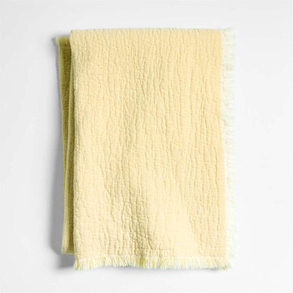 Supersoft Straw Yellow Organic Cotton Gauze Kid Throw Blanket - Paulimo