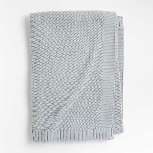 Bubble Knit Mist Blue Kids Bed Blanket - Paulimo