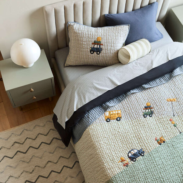 Wheely Cool Embroidered Kids Twin Quilt - Paulimo