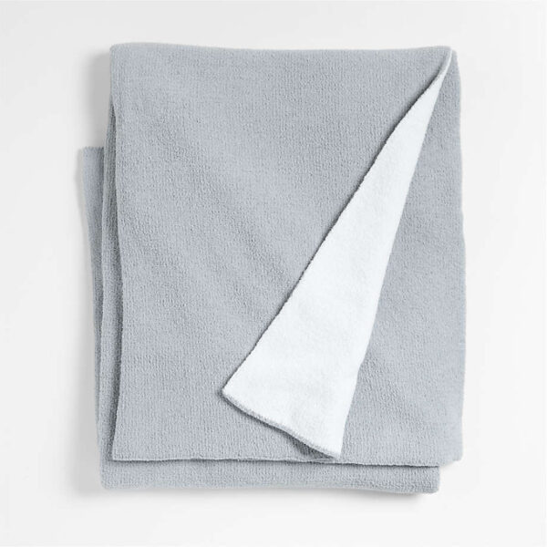 Reversible Mist Blue Chenille Kid Blanket - Paulimo