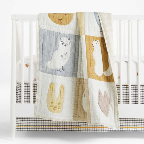 Forest Animals Organic Cotton Baby Crib Quilt - Paulimo