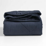 Supersoft Midnight Navy Blue Cotton Gauze Kids Twin Quilt - Paulimo