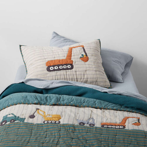 Modern Trucks Organic Cotton Kids Twin Quilt - Paulimo