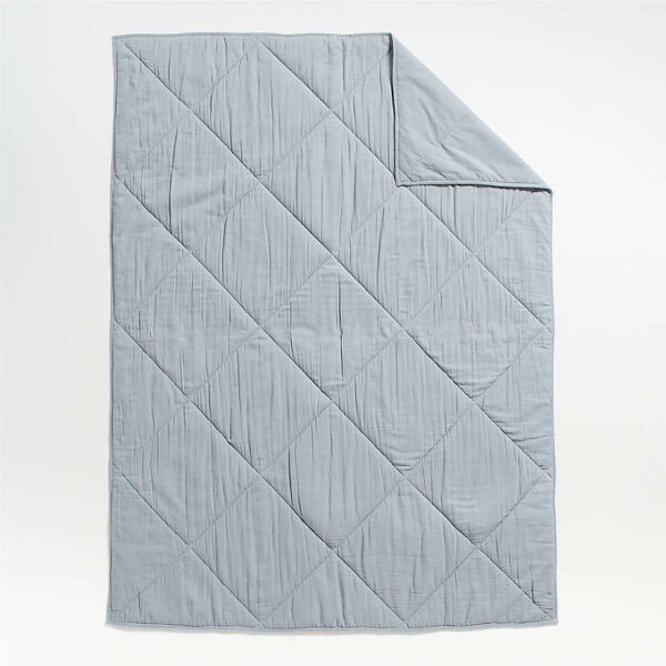 Supersoft Kids Mist Blue Gauze Cotton Twin Quilt - Paulimo