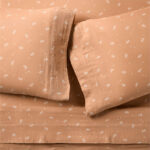 Supersoft Terracotta Leaf Print Organic Cotton Gauze Kids Twin Sheet Set - Paulimo