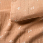 Supersoft Terracotta Leaf Print Organic Cotton Gauze Kids Twin Sheet Set - Paulimo