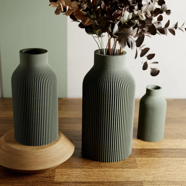 GREEN Teracotta Vase "BOTTLE" - Original and Striking Decor - Perfect for Gifting