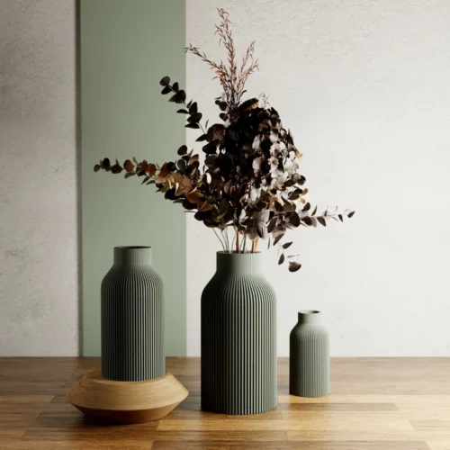 GREEN Teracotta Vase "BOTTLE" - Original and Striking Decor - Perfect for Gifting