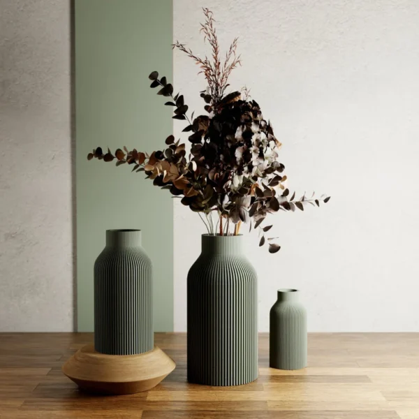 GREEN Teracotta Vase "BOTTLE" - Original and Striking Decor - Perfect for Gifting