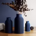 NAVY BLUE Teracotta Vase "BOTTLE" - Original and Striking Decor - Perfect for Gifting