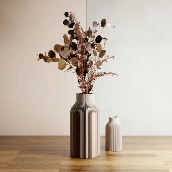 Off White Teracotta Vase "BOTTLE" - Original and Striking Decor - Perfect for Gifting