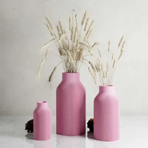 Pink Teracotta Vase "BOTTLE" - Original and Striking Decor - Perfect for Gifting