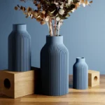 Matte BLUE Teracotta Vase "BOTTLE" - Original and Striking Decor - Perfect for Gifting