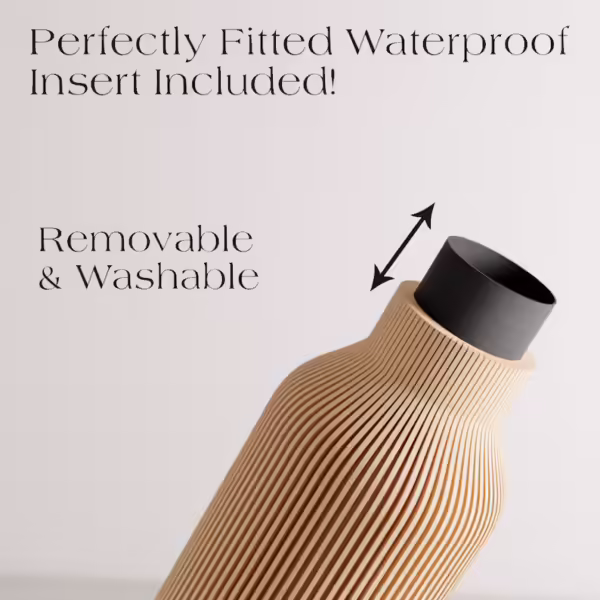 Neutral Wood Color Teracotta Vase "BOTTLE" - Original and Striking Decor - Perfect for Gifting
