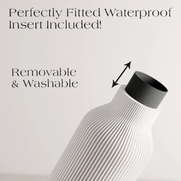 Pure White Teracotta Vase "BOTTLE" - Original and Striking Decor - Perfect for Gifting