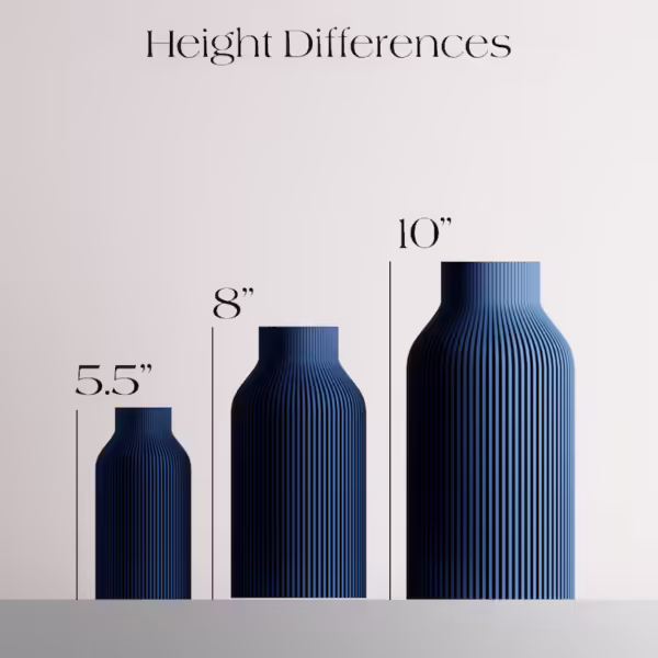 NAVY BLUE Teracotta Vase "BOTTLE" - Original and Striking Decor - Perfect for Gifting