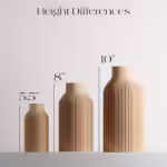 Neutral Wood Color Teracotta Vase "BOTTLE" - Original and Striking Decor - Perfect for Gifting