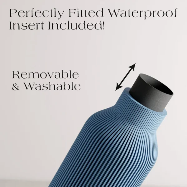 Matte BLUE Teracotta Vase "BOTTLE" - Original and Striking Decor - Perfect for Gifting