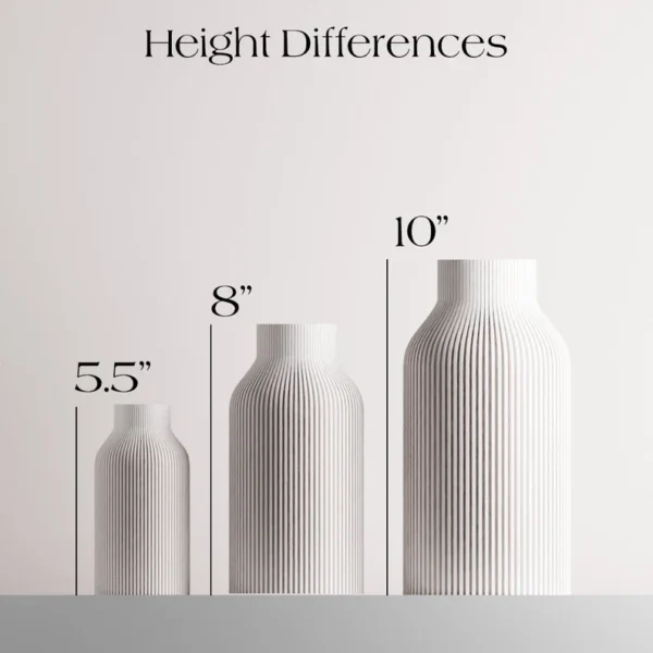 Pure White Teracotta Vase "BOTTLE" - Original and Striking Decor - Perfect for Gifting