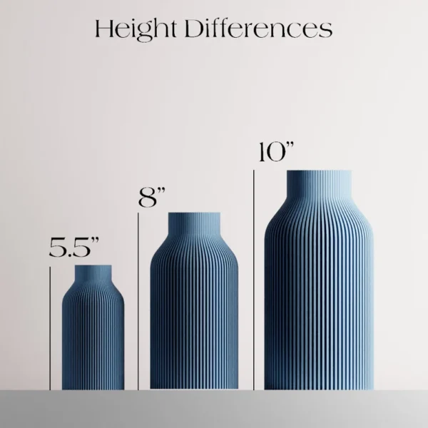 Matte BLUE Teracotta Vase "BOTTLE" - Original and Striking Decor - Perfect for Gifting