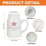 Personalized Graduation Flower Ceramic Vase - Unique Gift Idea for Any Occasion & Home Decoration