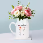 Personalized Friendship Floral Ceramic Vase - Unique Gift Idea for Any Occasion & Home Decoration