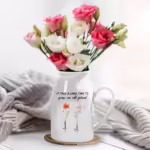 Personalized Friendship Floral Ceramic Vase - Unique Gift Idea for Any Occasion & Home Decoration