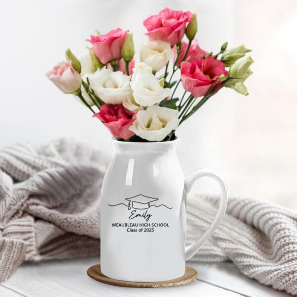 Personalized College Graduation Ceramic Vase - Unique Gift Idea for Any Occasion & Home Decoration