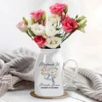 Personalized Graduation Floral Ceramic Vase - Unique Gift Idea for Any Occasion & Home Decoration