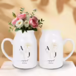 Personalized Engagement Ceramic Vase - Unique Gift Idea for Any Occasion & Home Decoration