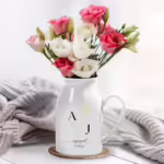 Personalized Engagement Ceramic Vase - Unique Gift Idea for Any Occasion & Home Decoration