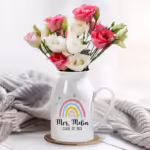 Personalized Teacher Flower Ceramic Vase - Unique Gift Idea for Any Occasion & Home Decoration
