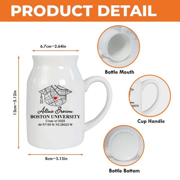 Personalized Campus Map Graduation Ceramic Vase - Unique Gift Idea for Any Occasion & Home Decoration