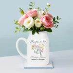 Personalized Graduation Floral Ceramic Vase - Unique Gift Idea for Any Occasion & Home Decoration