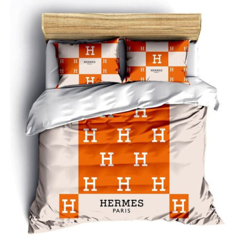 Hermes Paris Logo Fashion Bedding Set - Paulimo