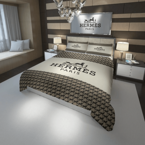 Hermes Logo New Fashion Bedding Set - Paulimo