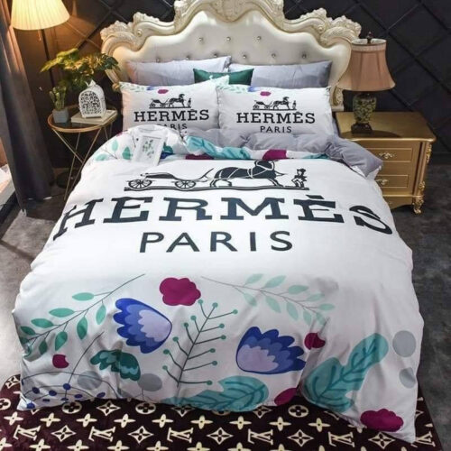 Hermes Paris Logo Bedding Set Home Decor - Paulimo