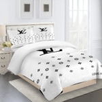 Louis Vuitton White Limited Fashion Premium Bedding Set - Paulimo