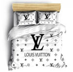 Louis Vuitton White High-End Bedding Set - Paulimo