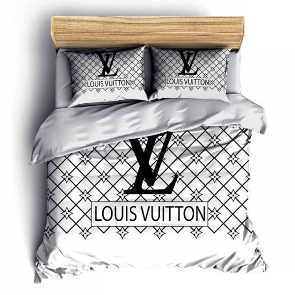 Louis Vuitton White Fashion Premium Bedding Set - Paulimo