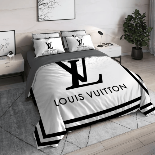 Louis Vuitton White High End Premium Bedding Set - Paulimo