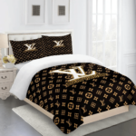 Louis Vuitton Brown Limited Fashion Premium Bedding Set - Paulimo