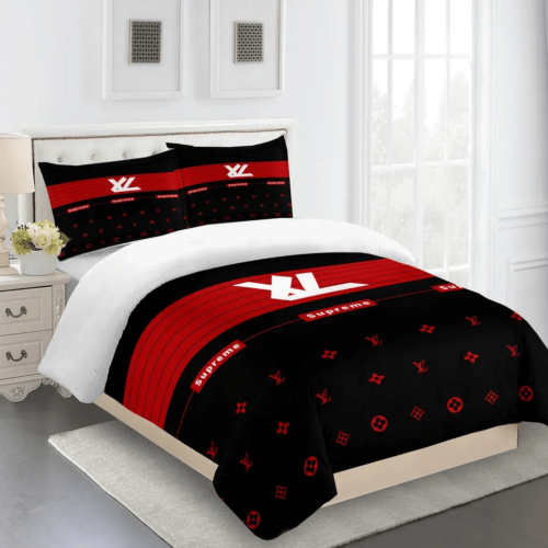 Louis Vuitton Red Limited Fashion Premium Bedding Set - Paulimo