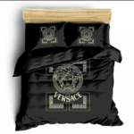 Versace Medusa Pattern Black Bedding Set - Paulimo