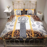 Versace logo leopard Bedding Set Duvet Cover Home Decor - Paulimo
