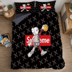 Supreme Kaws Black Bedding Set Duvet Cover Home Decor - Paulimo