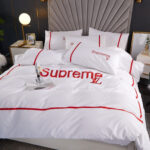 Louis Vuitton Supreme White Fashion Bedding Set - Paulimo