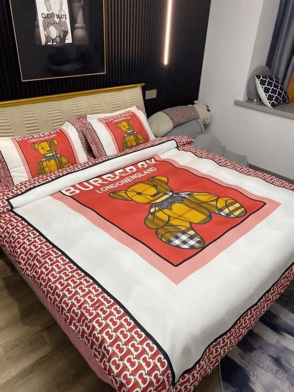 Burberry Bear London England Premium Bedding Set - Paulimo